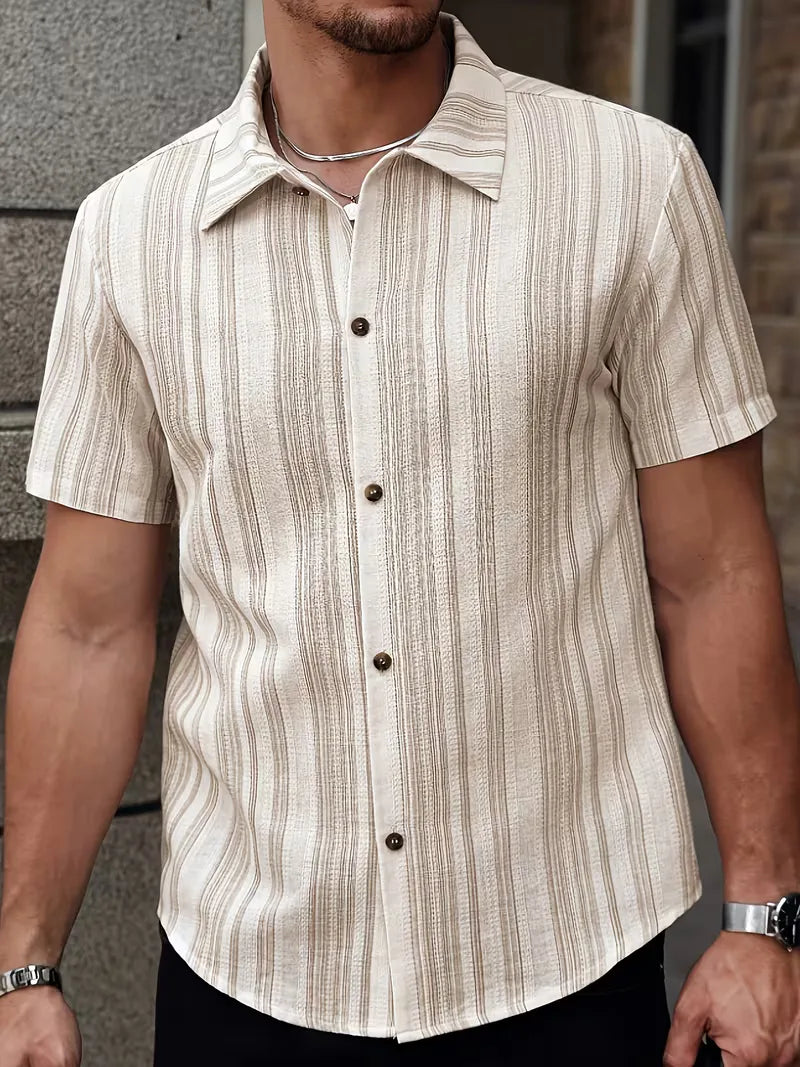 Men's Striped Short Sleeve Shirt