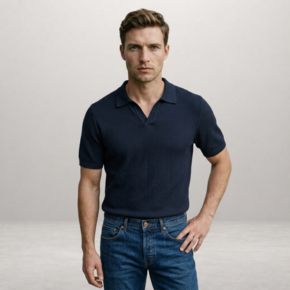 Luca – Textured Knit Polo
