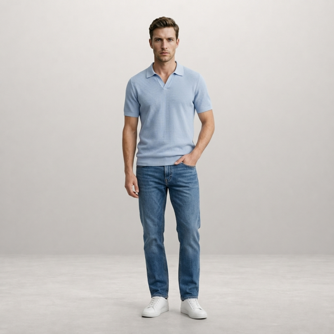Luca – Textured Knit Polo
