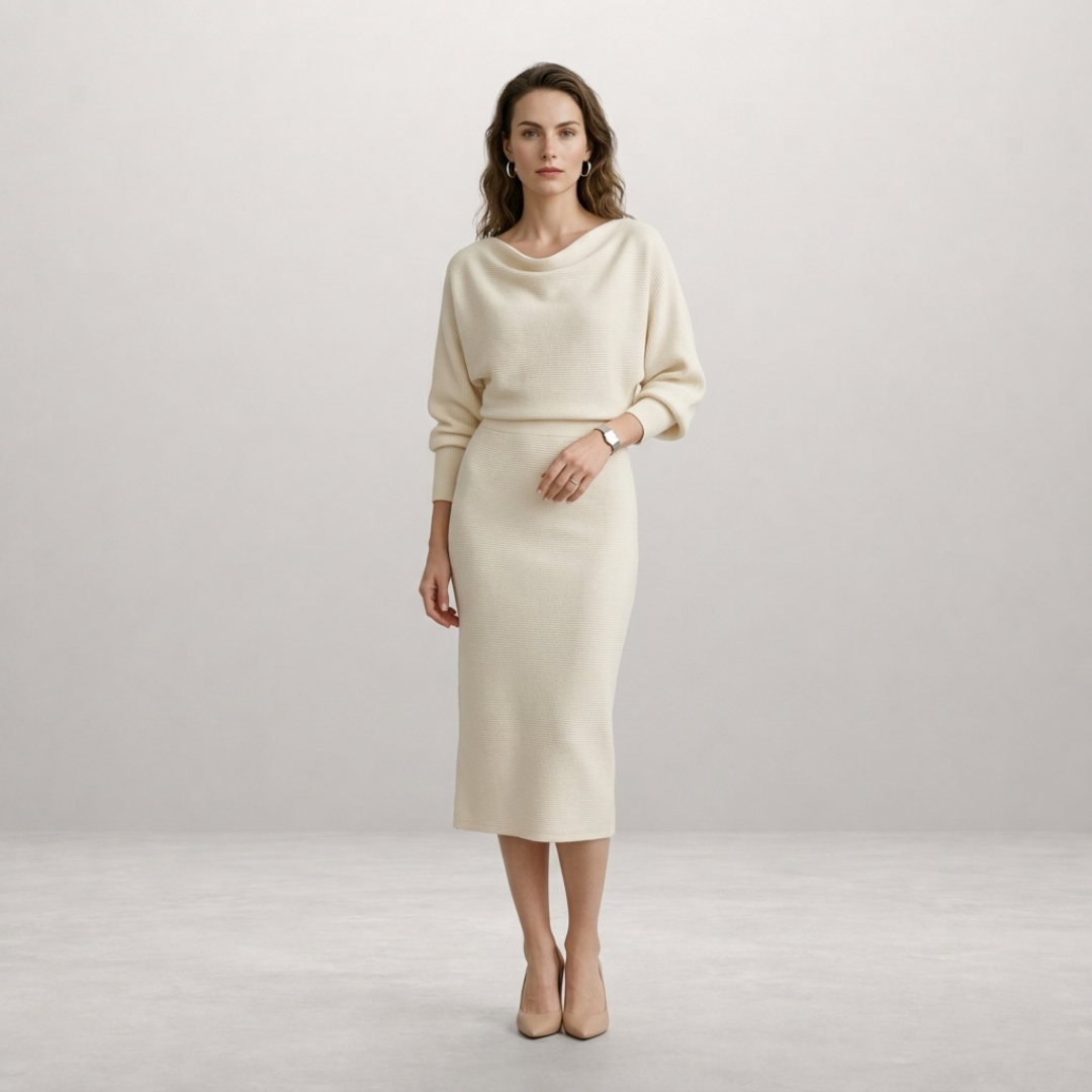 Charlotte - Elegant Batwing Midi Dress
