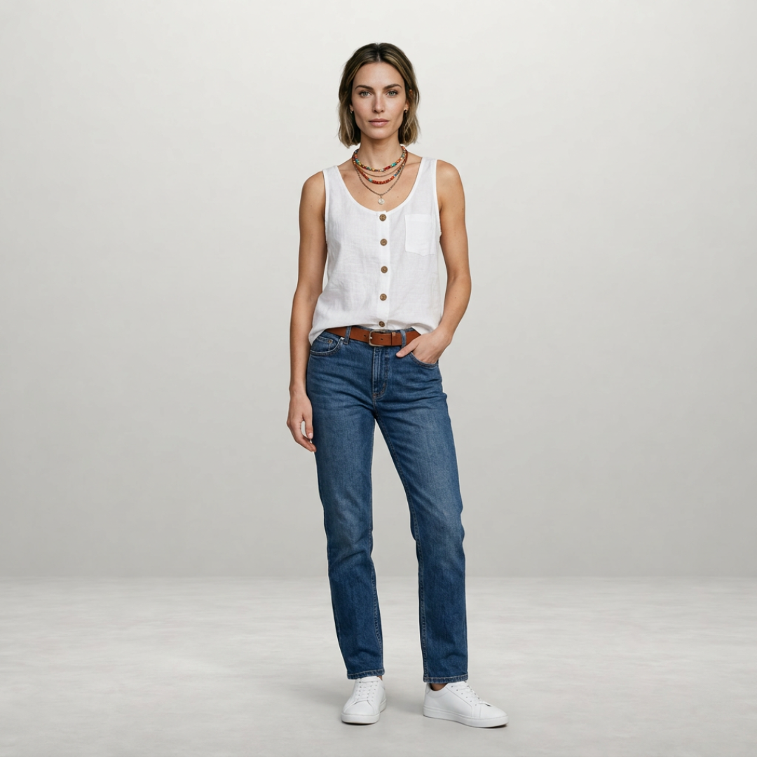 Elsie – Button Detail Tank Top