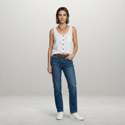 Elsie – Button Detail Tank Top