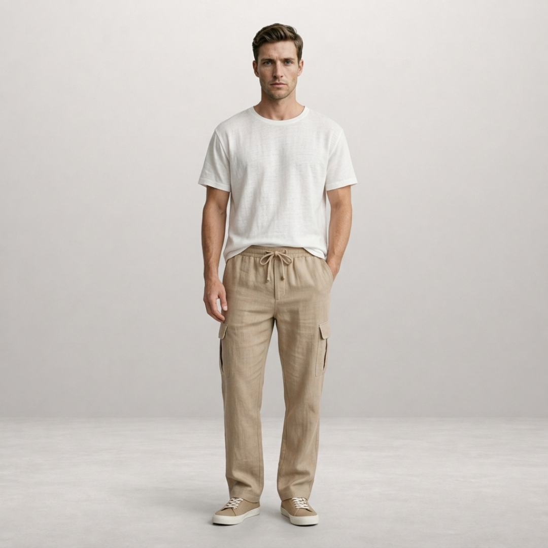 Marco – Linen Cargo Trousers