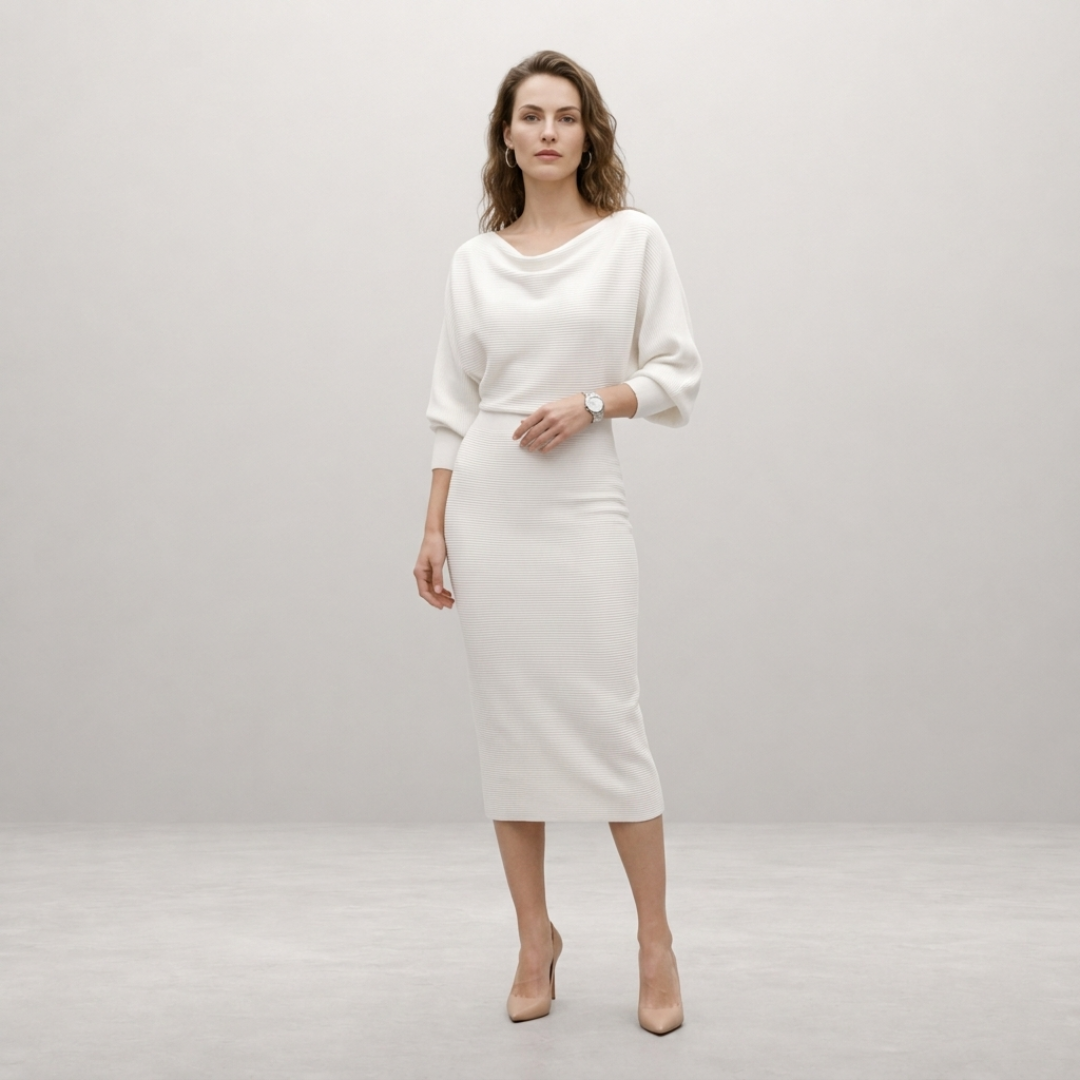 Charlotte - Elegant Batwing Midi Dress