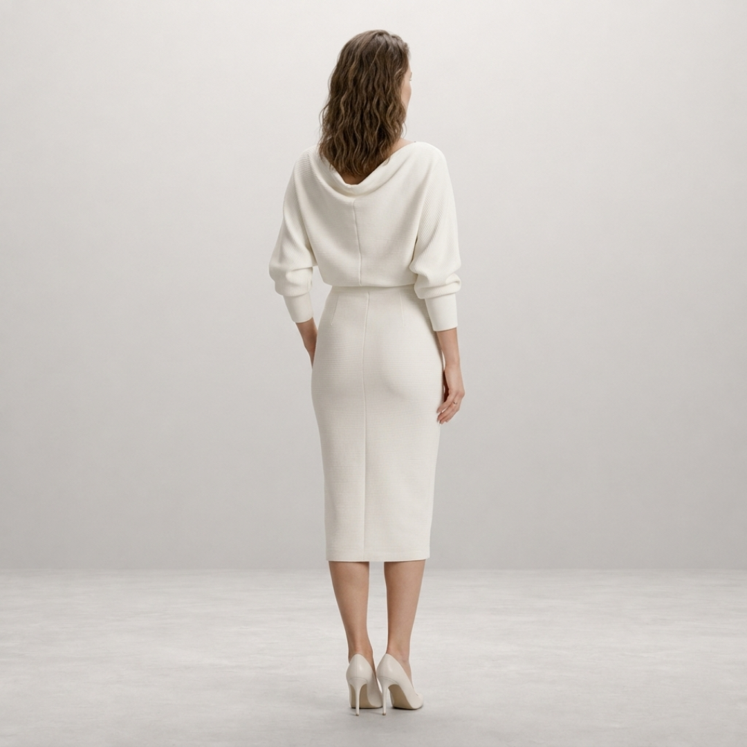 Charlotte - Elegant Batwing Midi Dress