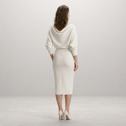 Charlotte - Elegant Batwing Midi Dress