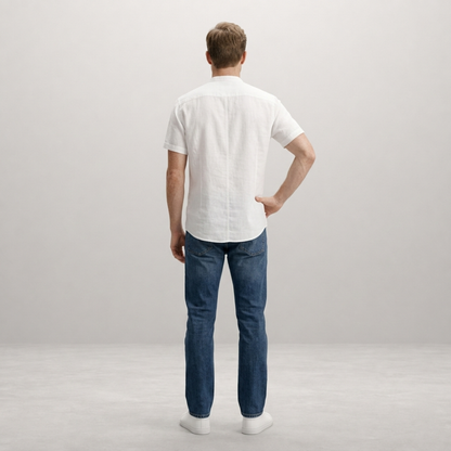 Elias – Short Sleeve Grandad Collar Shirt