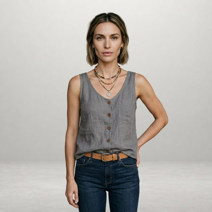 Elsie – Button Detail Tank Top