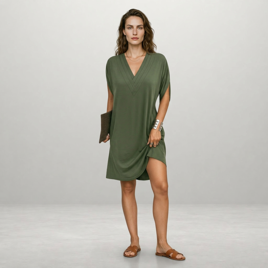 Poppy – V-Neck Relaxed Dress