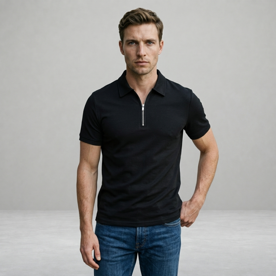 Luca – Zip Polo Knit Shirt