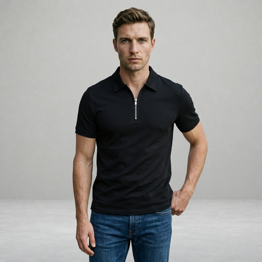 Luca – Zip Polo Knit Shirt