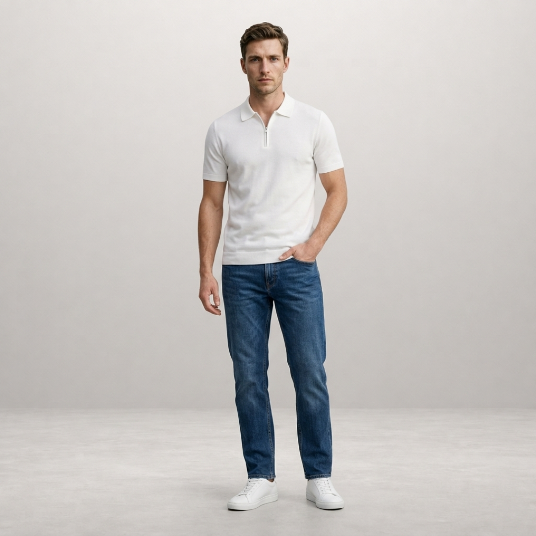Luca – Zip Polo Knit Shirt