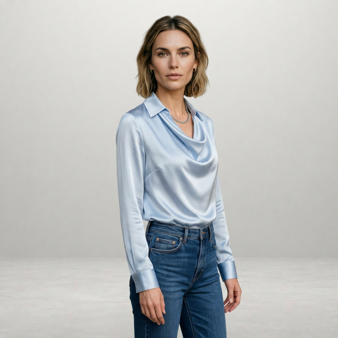 Amelia – Satin Drape Blouse