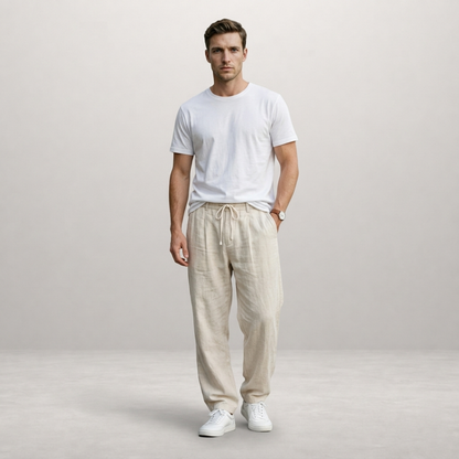 Elias – Relaxed Linen Drawstring Trousers