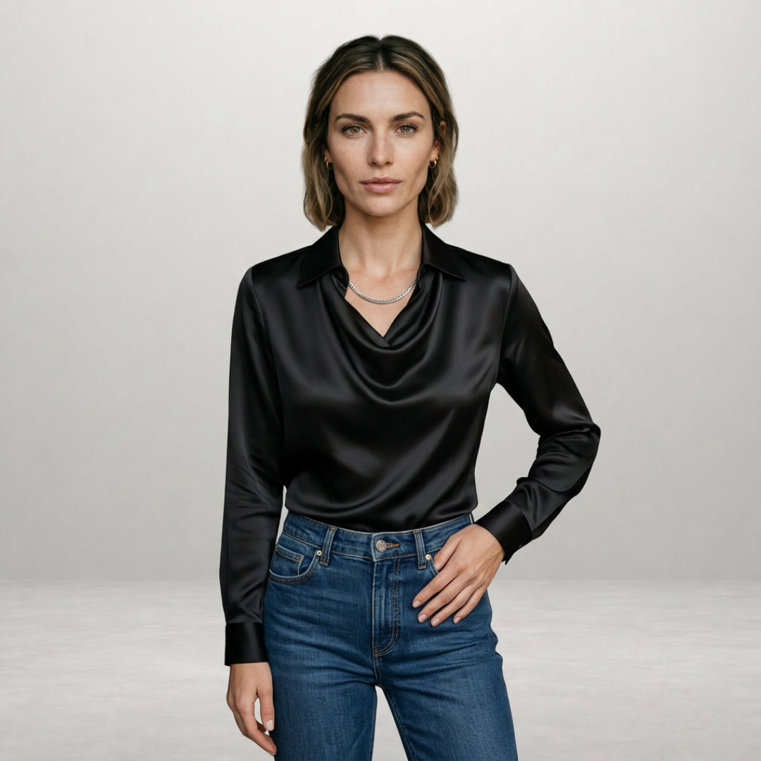 Amelia – Satin Drape Blouse