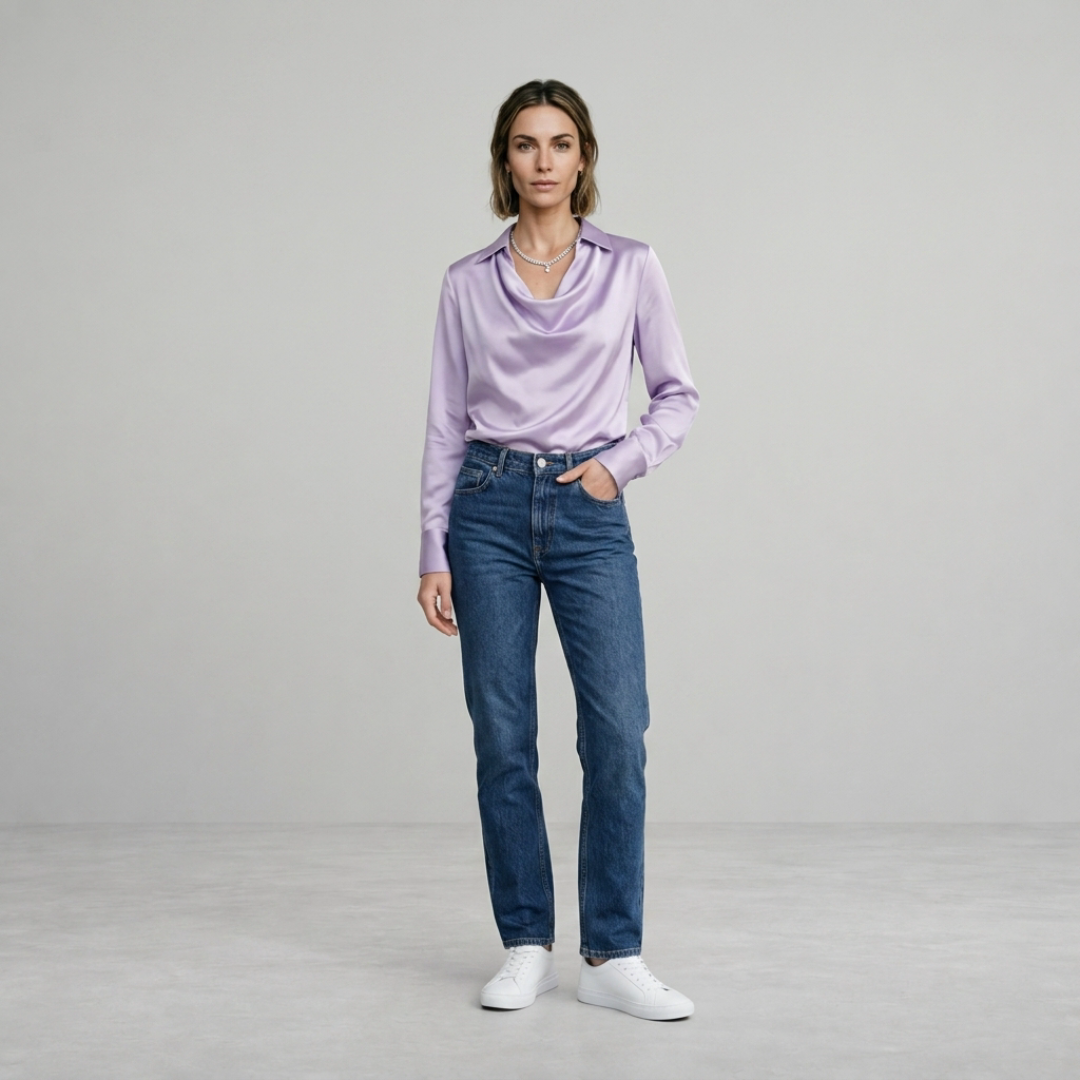 Amelia – Satin Drape Blouse