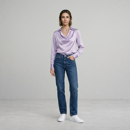 Amelia – Satin Drape Blouse