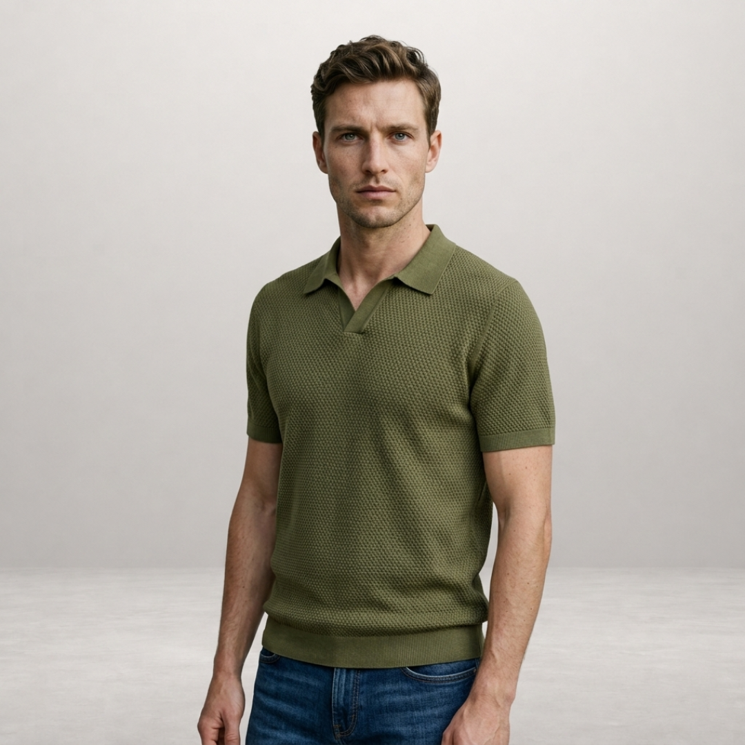 Luca – Textured Knit Polo