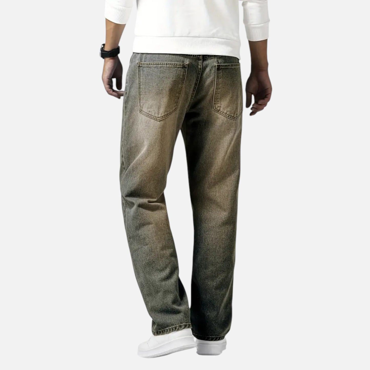 Men's Relaxed Straight Leg Denim Jeans