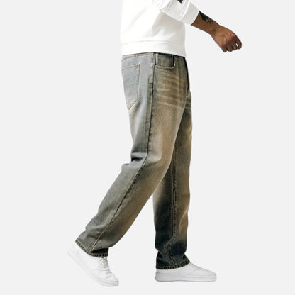 Men's Relaxed Straight Leg Denim Jeans