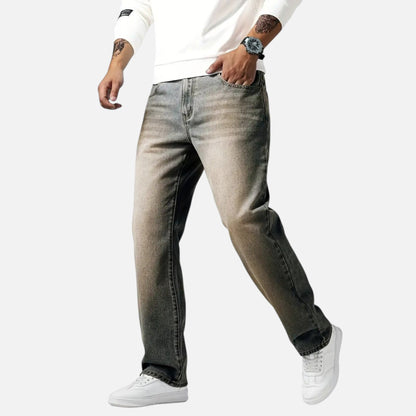 Men's Relaxed Straight Leg Denim Jeans