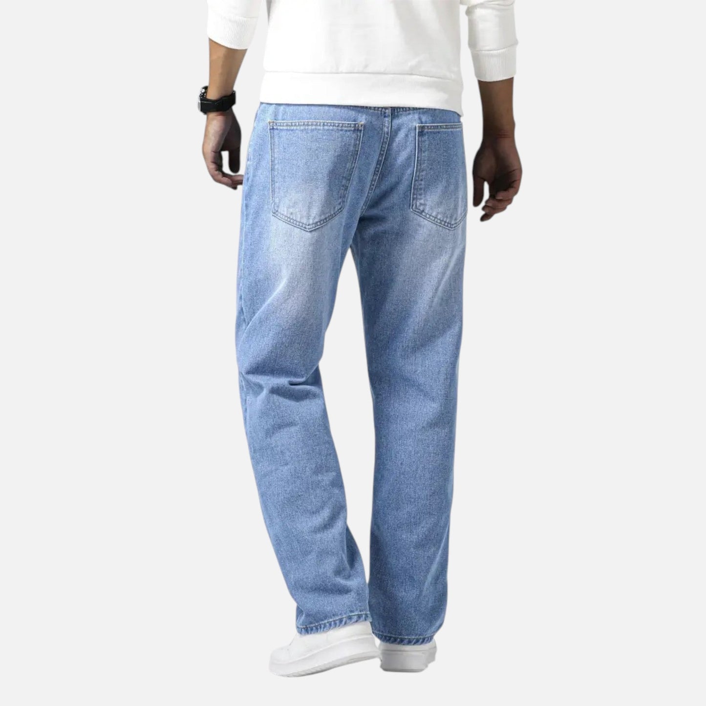 Men's Relaxed Straight Leg Denim Jeans