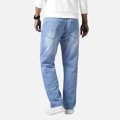 Men's Relaxed Straight Leg Denim Jeans