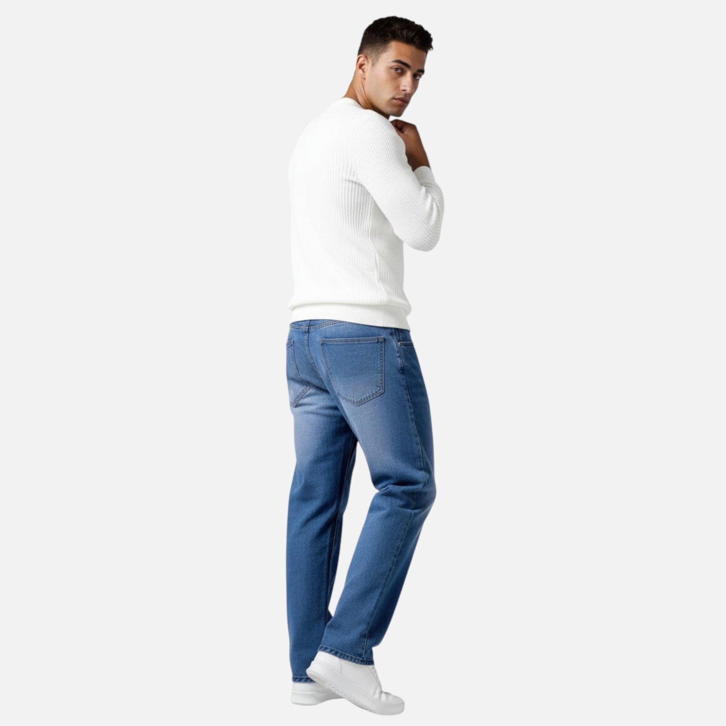 Men's Relaxed Straight Leg Denim Jeans