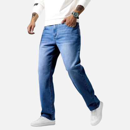 Men's Relaxed Straight Leg Denim Jeans