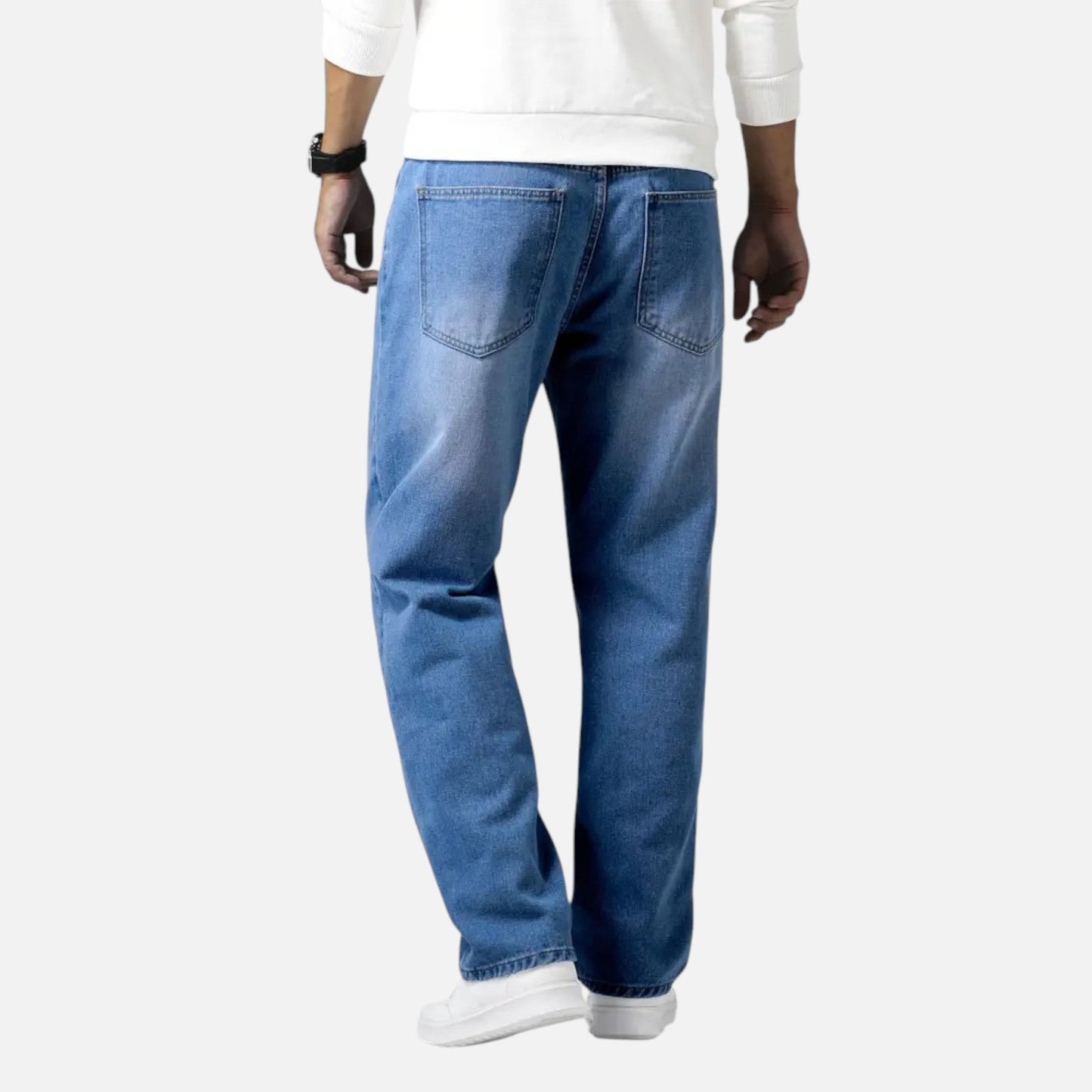 Men's Relaxed Straight Leg Denim Jeans