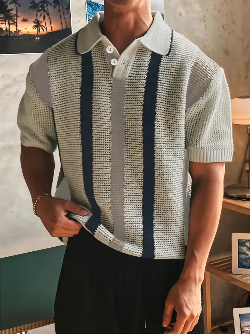 Men's Striped Polo Shirt