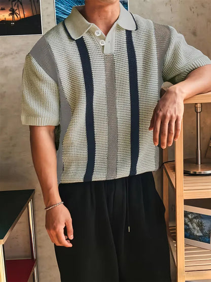 Men's Striped Polo Shirt