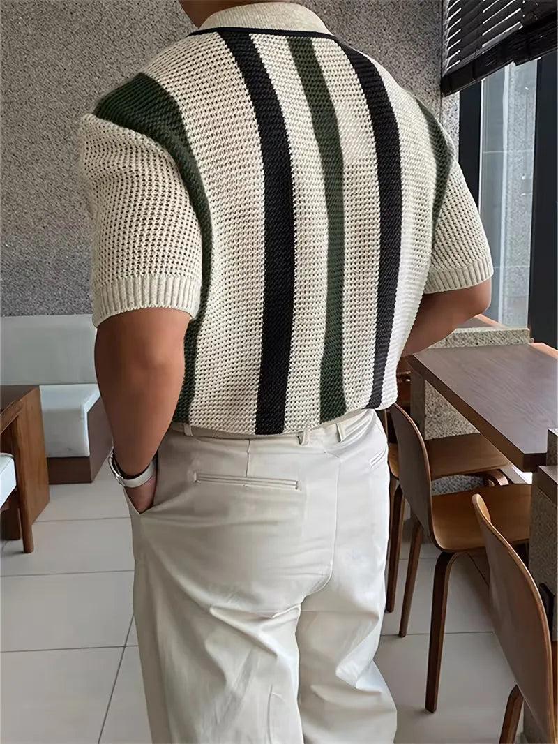 Men's Striped Polo Shirt