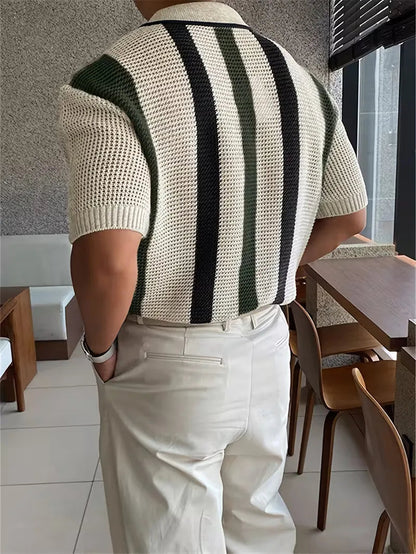 Men's Striped Polo Shirt