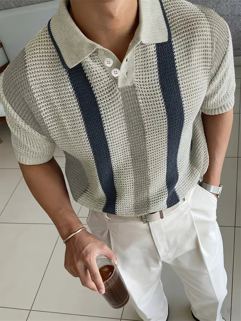 Men's Striped Polo Shirt