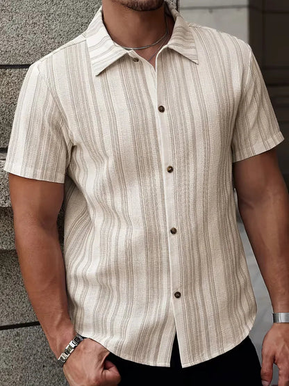 Men's Striped Short Sleeve Shirt