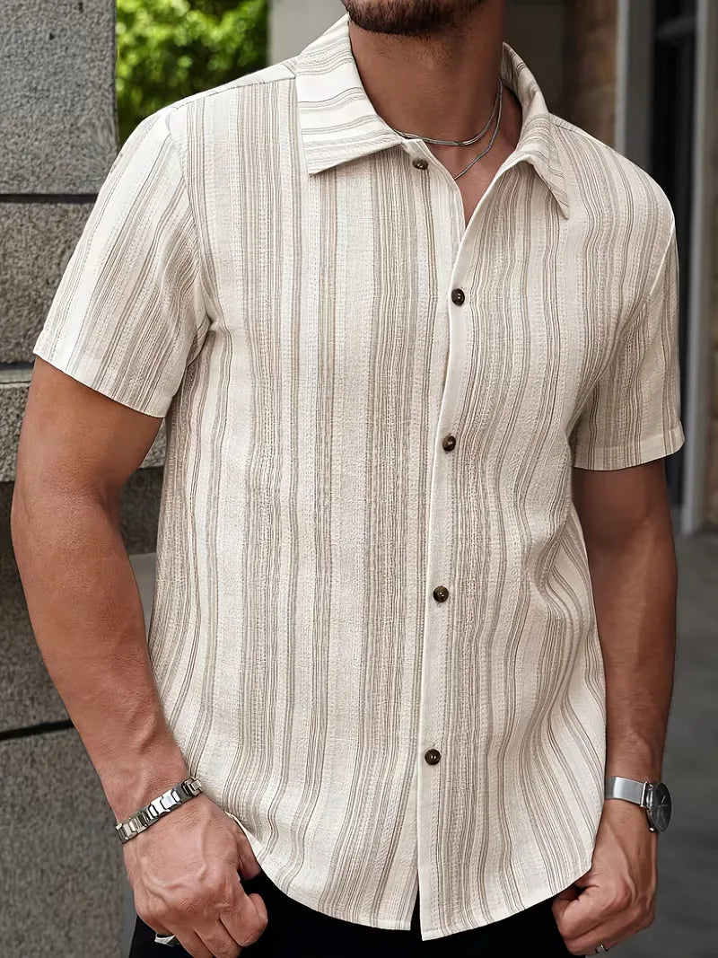 Men's Striped Short Sleeve Shirt