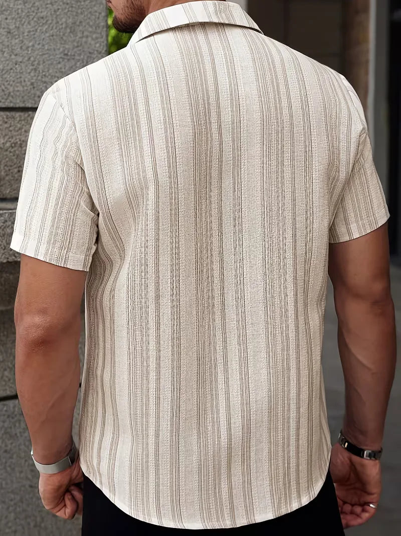 Men's Striped Short Sleeve Shirt