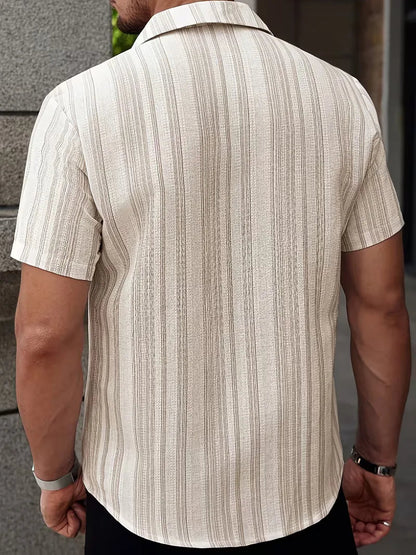 Men's Striped Short Sleeve Shirt