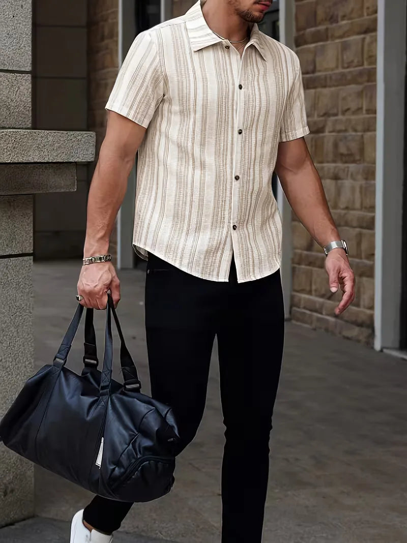 Men's Striped Short Sleeve Shirt