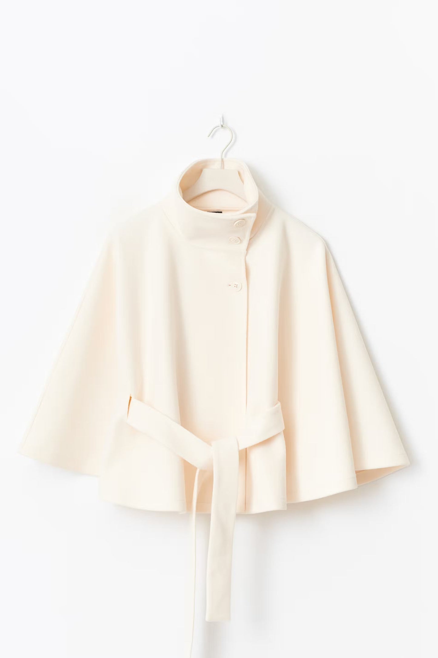 Women's Cape Jacket with Tie Belt