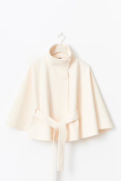 Women's Cape Jacket with Tie Belt