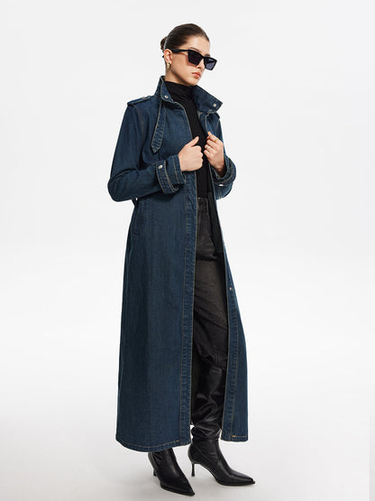 Women's Denim Coat Belted