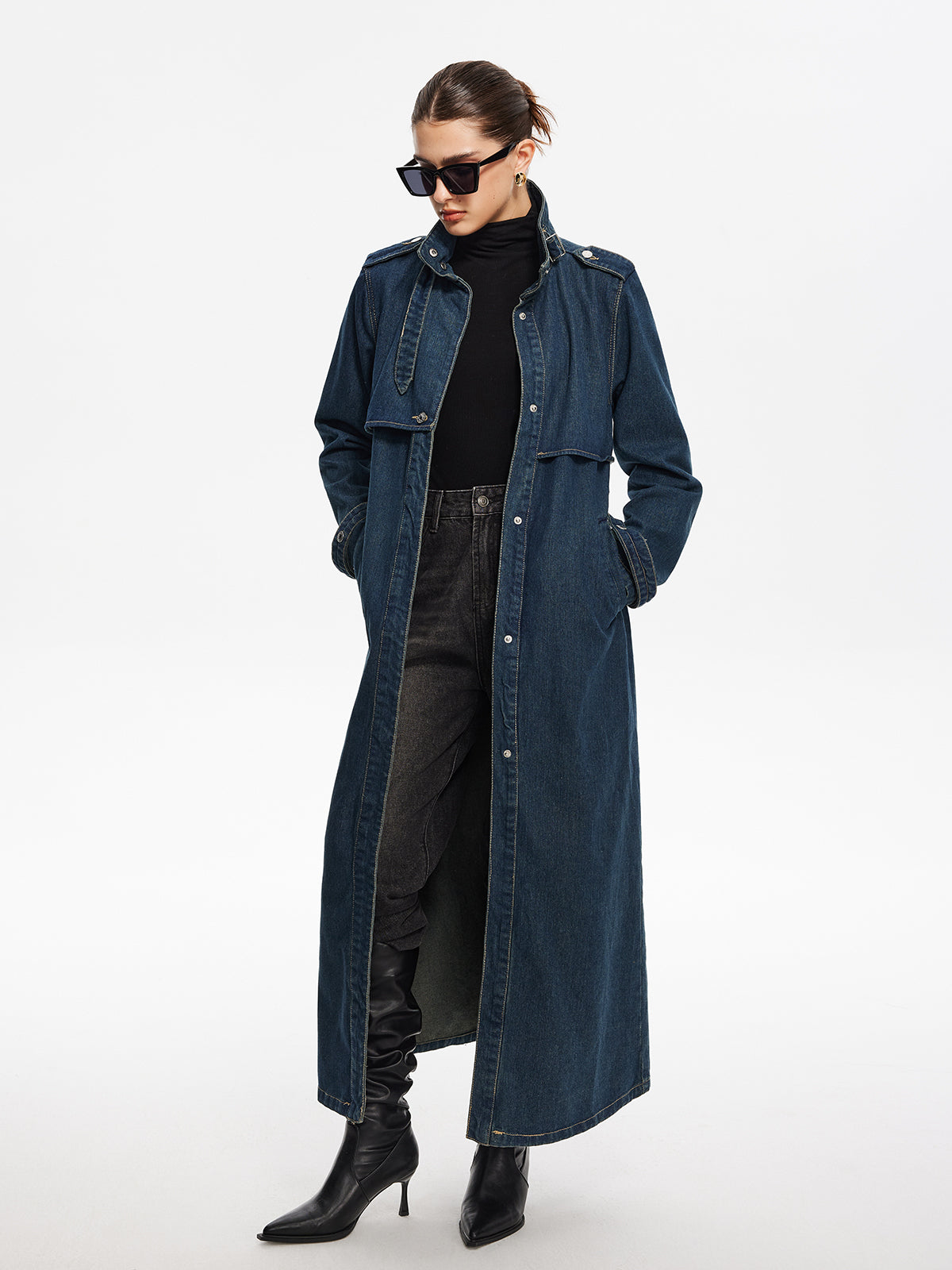 Women's Denim Coat Belted