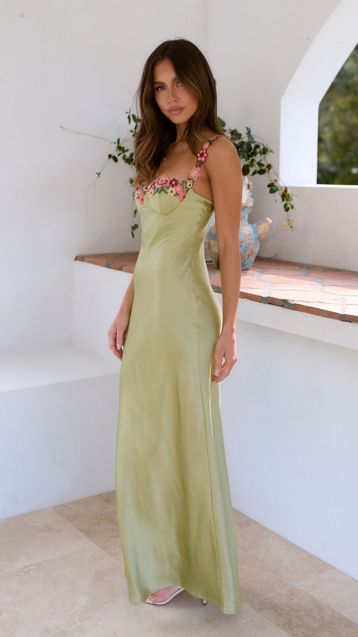 Women's Floral Embroidered Maxi Dress