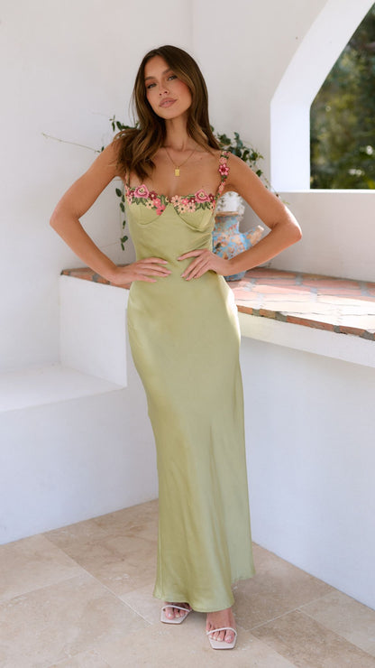Women's Floral Embroidered Maxi Dress