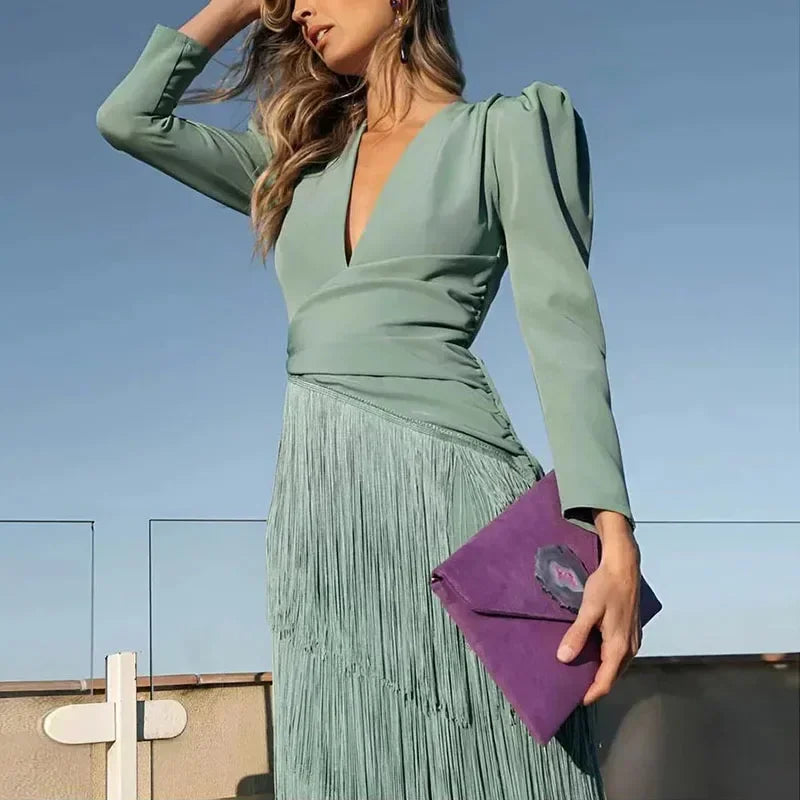 Women's Fringe Maxi Dress